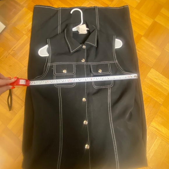 Jalate black long button up y2k amazing dress - Picture 4 of 7